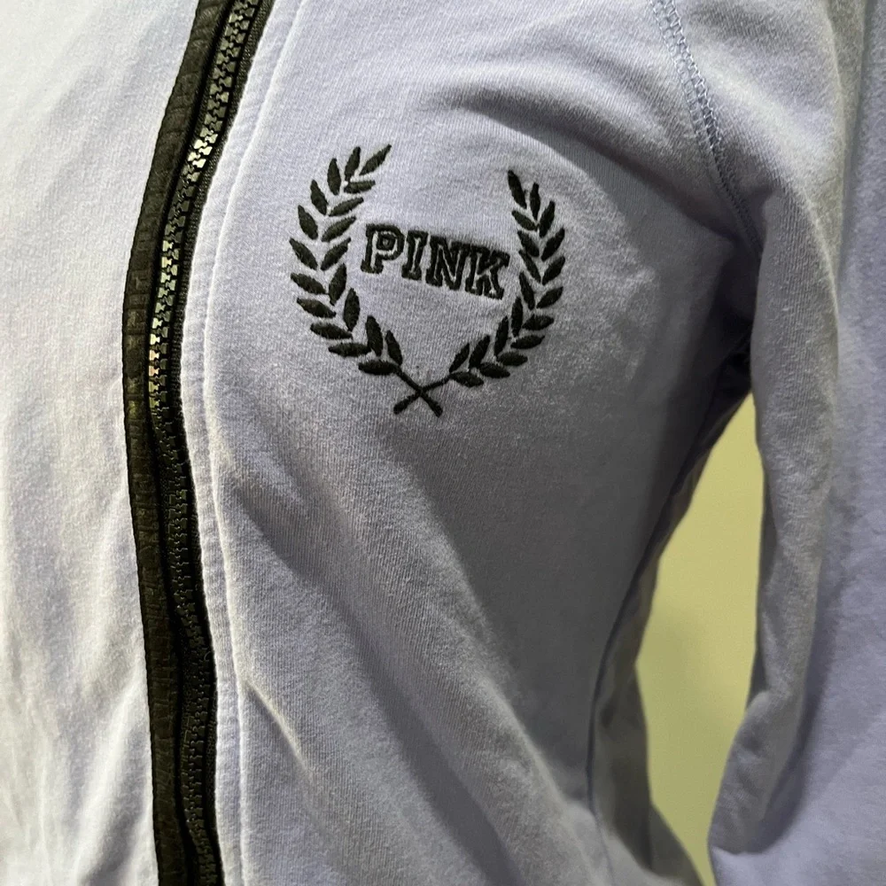 Victoria’s Secret PINK Asymmetrical‎ Full Zip Jacket Hoodie Lavender - Picture 3 of 9